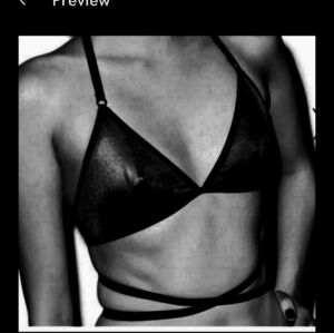 NWT Dolls Kill Widow Slinky Spandex Triangle Bra in Black Sz M